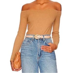 Enza Costa A Coste Off Shoulder Long Sleeve Top size XS